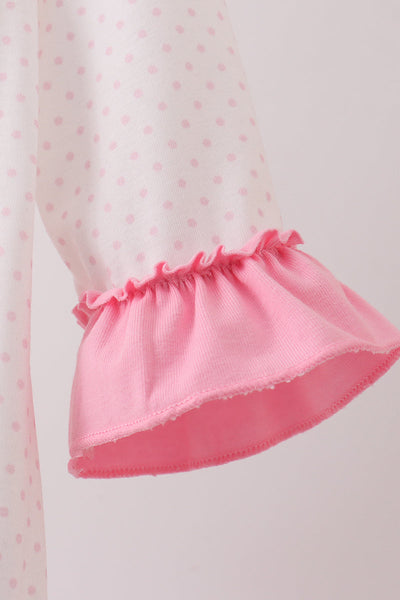 Pink santa claus embroidery ruffle bubble