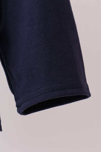 Navy santa claus embroidery top