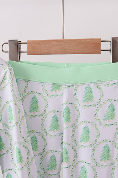 Green christmas tree bamboo pajama set