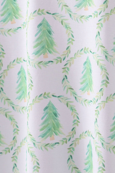 Green christmas tree bamboo pajama set