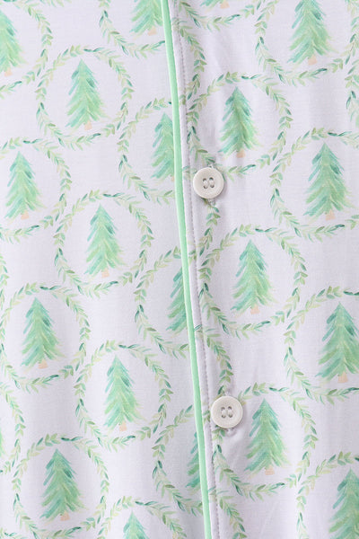Green christmas tree bamboo dad pajama set