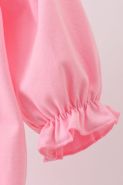 Pink christmas tree smocked bubble