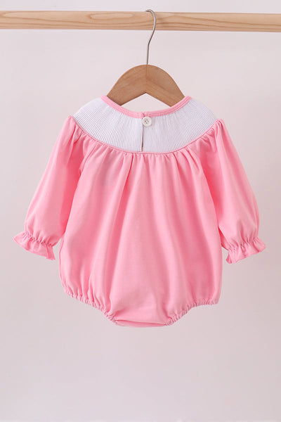 Pink christmas tree smocked bubble