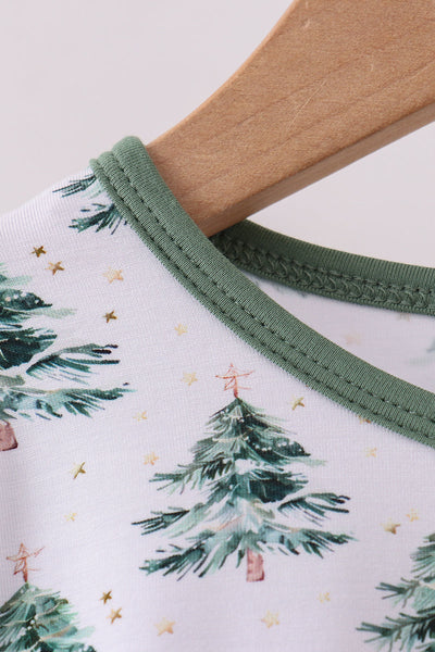 Green christmas tree bamboo pajama set
