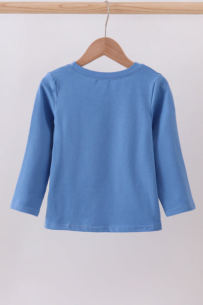 Blue train smocked top