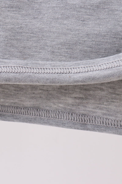 Gray farm applique top