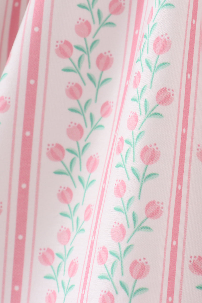 Floral tulip smocked ruffle dress