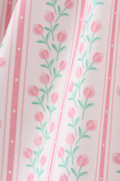 Floral tulip smocked ruffle dress