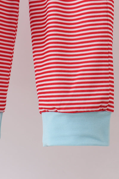 Blue vehicle emboridery pants set