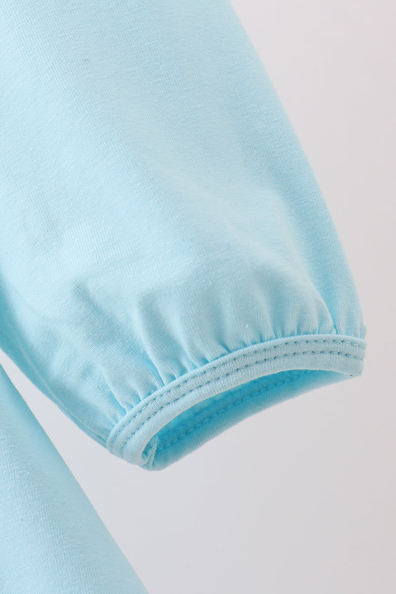 Blue heart applique dress