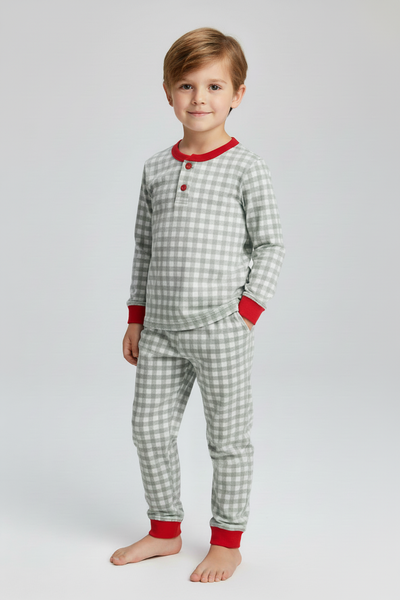 Sage gingham pajama set